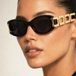 Fendi Black Chain-link Zucca FF Sunglasses